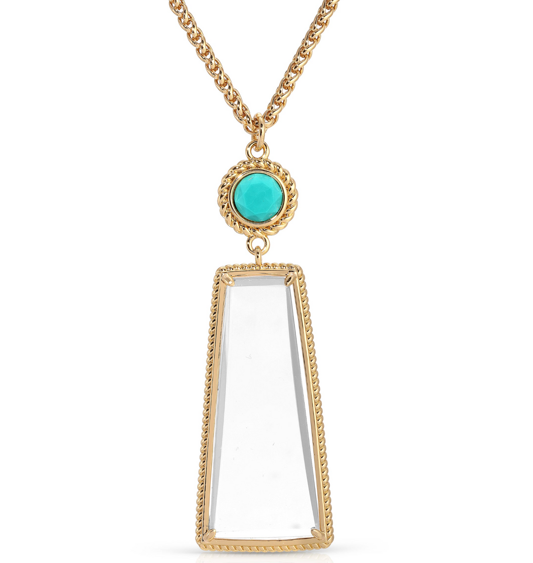 Ophelia Gold Turquoise  - Magnifier Pendant Necklace