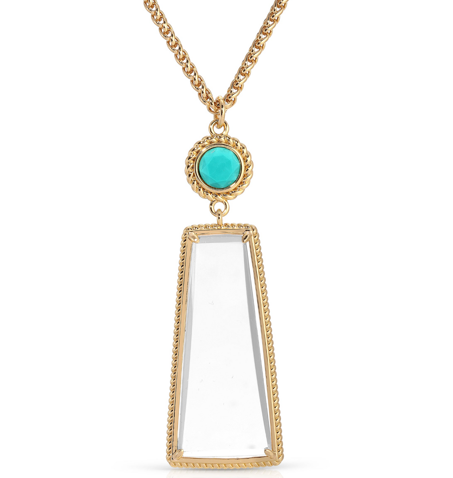 Ophelia Gold Turquoise  - Magnifier Pendant Necklace