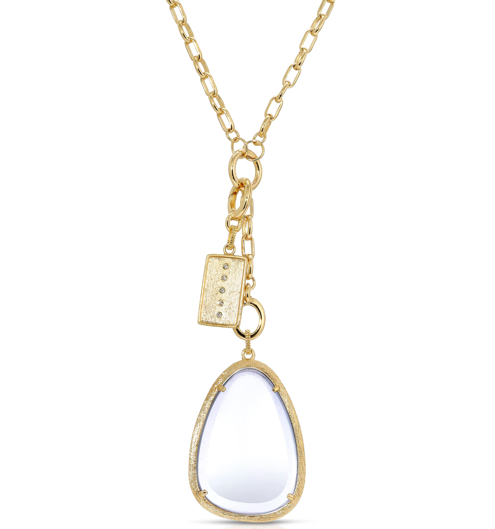 Journey Charm Gold Magnifier Pendant Necklace
