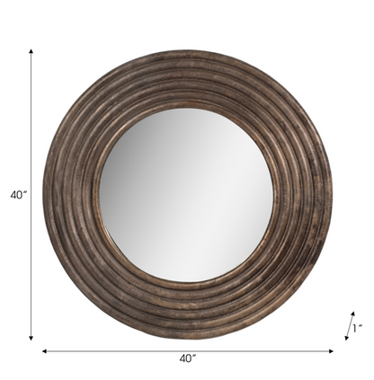 Fluted Bronze Wall Mirror