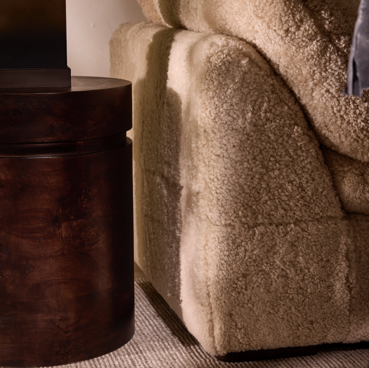 Shearling Lux Chair w/ Ottoman