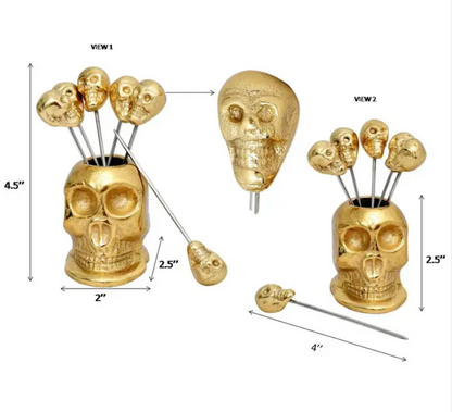 Gold Skull with picks