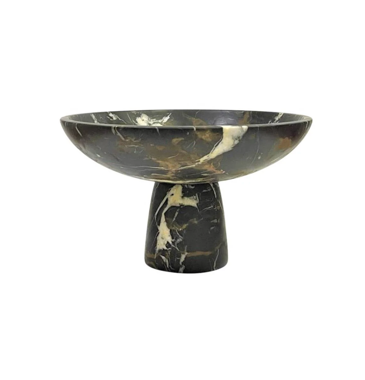 12" Black and Gold Marble Bowl