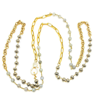 Lavie Pyrite/Labradorite Necklace/GL