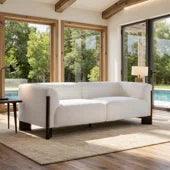 Chenille Curved Arm Sofa