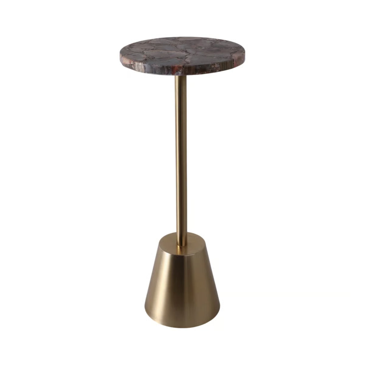 Marley Petrified Wood Table &amp; Brass Base