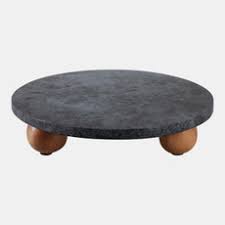 Round Black Marble Tray